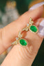 14K GOLD 1.19 CTW VIVID GREEN NATURAL EMERALD & DIAMOND EARRINGS