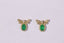 14K GOLD 1.19 CTW VIVID GREEN NATURAL EMERALD & DIAMOND EARRINGS