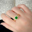 14K GOLD 1.48 CTW VIVID GREEN NATURAL EMERALD & DIAMOND RING