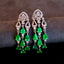 14K GOLD 2.67 CTW VIVID GREEN NATURAL EMERALD & DIAMOND EARRINGS