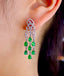 14K GOLD 2.67 CTW VIVID GREEN NATURAL EMERALD & DIAMOND EARRINGS