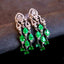 14K GOLD 2.67 CTW VIVID GREEN NATURAL EMERALD & DIAMOND EARRINGS