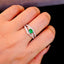 14K GOLD 1.16 CTW VIVID GREEN NATURAL EMERALD & DIAMOND RING