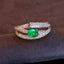 14K GOLD 1.16 CTW VIVID GREEN NATURAL EMERALD & DIAMOND RING