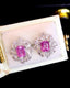 14K GOLD 1.12 CTW NATURAL PADPARADSCHA SAPPHIRE & DIAMOND EARRINGS