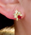 14K GOLD 0.77 CTW NATURAL RUBY & DIAMOND EARRINGS