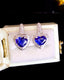 14K GOLD 1.62 CTW NATURAL SAPPHIRE & DIAMOND EARRINGS