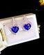 14K GOLD 1.62 CTW NATURAL SAPPHIRE & DIAMOND EARRINGS