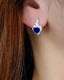 14K GOLD 1.62 CTW NATURAL SAPPHIRE & DIAMOND EARRINGS