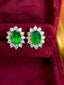 14K GOLD 2.52 CTW NATURAL EMERALD & DIAMOND EARRINGS