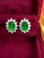 14K GOLD 2.52 CTW NATURAL EMERALD & DIAMOND EARRINGS