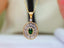 14K GOLD 0.64 CTW NATURAL TSAVORITE & DIAMOND PENDANT