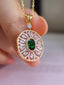 14K GOLD 0.64 CTW NATURAL TSAVORITE & DIAMOND PENDANT