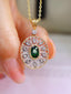 14K GOLD 0.64 CTW NATURAL TSAVORITE & DIAMOND PENDANT