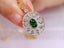 14K GOLD 0.64 CTW NATURAL TSAVORITE & DIAMOND PENDANT