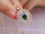 14K GOLD 0.64 CTW NATURAL TSAVORITE & DIAMOND PENDANT