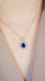 14K GOLD 1.59 CTW NATURAL SAPPHIRE & DIAMOND NECKLACE