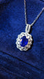 14K GOLD 1.59 CTW NATURAL SAPPHIRE & DIAMOND NECKLACE