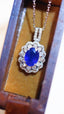 14K GOLD 1.59 CTW NATURAL SAPPHIRE & DIAMOND NECKLACE