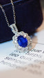 14K GOLD 1.59 CTW NATURAL SAPPHIRE & DIAMOND NECKLACE