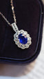 14K GOLD 1.59 CTW NATURAL SAPPHIRE & DIAMOND NECKLACE