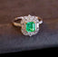 14K GOLD 1.17 CTW VIVID GREEN NATURAL EMERALD & DIAMOND RING