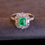 14K GOLD 1.17 CTW VIVID GREEN NATURAL EMERALD & DIAMOND RING