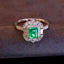 14K GOLD 1.17 CTW VIVID GREEN NATURAL EMERALD & DIAMOND RING