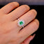 14K GOLD 1.17 CTW VIVID GREEN NATURAL EMERALD & DIAMOND RING