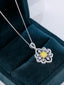 14K GOLD 0.62 CTW NATURAL YELLOW DIAMOND & DIAMOND NECKLACE