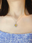 14K GOLD 0.62 CTW NATURAL YELLOW DIAMOND & DIAMOND NECKLACE