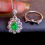 14K GOLD 1.59 CTW NATURAL EMERALD & DIAMOND RING/PENDANT