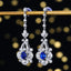 14K GOLD 1.44 CTW NATURAL SAPPHIRE & DIAMOND EARRINGS