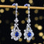 14K GOLD 1.44 CTW NATURAL SAPPHIRE & DIAMOND EARRINGS