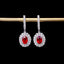 14K GOLD 1.90 CTW NATURAL RUBY & DIAMOND EARRINGS