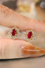 14K GOLD 1.90 CTW VIVID RED NATURAL RUBY & DIAMOND EARRINGS