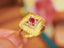 14K GOLD 0.56 CTW VIVID RED NATURAL RUBY & DIAMOND RING