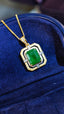 14K GOLD 2.65 CT NATURAL EMERALD & DIAMOND NECKLACE