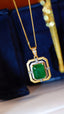 14K GOLD 2.65 CT NATURAL EMERALD & DIAMOND NECKLACE