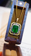 14K GOLD 2.65 CT NATURAL EMERALD & DIAMOND NECKLACE