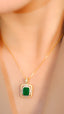14K GOLD 2.65 CT NATURAL EMERALD & DIAMOND NECKLACE
