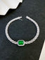 14K GOLD 3.18 CTW VIVID GREEN NATURAL EMERALD & DIAMOND BRACELET