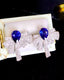 14K GOLD 2.35 CTW NATURAL SAPPHIRE & DIAMOND EARRINGS