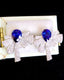 14K GOLD 2.35 CTW NATURAL SAPPHIRE & DIAMOND EARRINGS