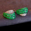 14K GOLD 3.34 CTW VIVID GREEN NATURAL EMERALD & DIAMOND EARRINGS