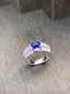 14K GOLD 2.79 CTW NATURAL SAPPHIRE & DIAMOND RING