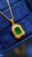 14K GOLD 0.96 CT NATURAL EMERALD & DIAMOND NECKLACE