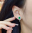 14K GOLD 3.11 CTW NATURAL EMERALD & DIAMOND EARRINGS