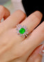 14K GOLD 2.28 CTW NATURAL EMERALD & DIAMOND RING