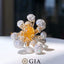 GIA CERTIFIED 14K GOLD 2.87 CTW NATURAL YELLOW DIAMOND & DIAMOND RING/PENDANT